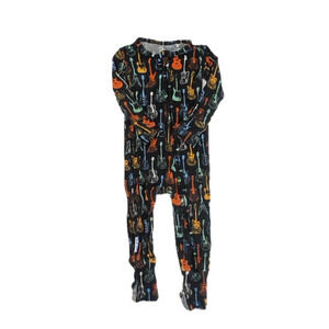 Dream Jamms Boys Black Guitars 1-piece Non-footed Pajamas size: 12-18 Months